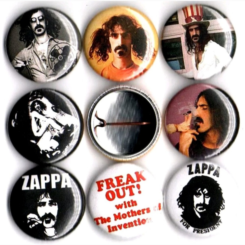 Frank Zappa buttons badge pins set of 8